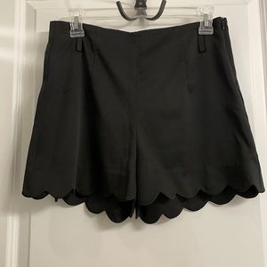 Black Scalloped Shorts